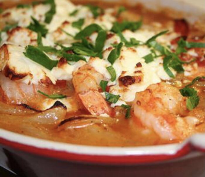 Garides saganaki